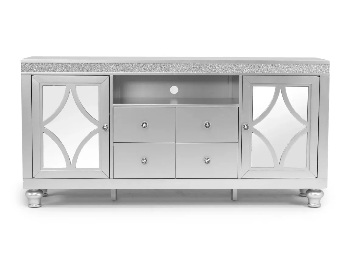 Avril Media Console In Silver, 70 Inch