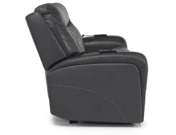 Banks 3 Power Loveseat In Chesapeake Charcoal Leather