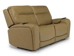 Banks 3 Power Sofa & Loveseat In Chesapeake Charcoal Leather