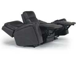 Banks 3 Power Sofa & Loveseat In Chesapeake Charcoal Leather