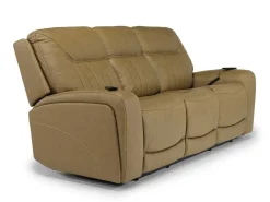 Banks 3 Power Sofa & Loveseat In Chesapeake Charcoal Leather