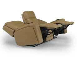 Banks 3 Power Sofa & Loveseat In Chesapeake Charcoal Leather