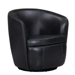 Barolo Leather Swivel Club Chair In Caramel