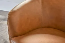 Barolo Leather Swivel Club Chair In Caramel