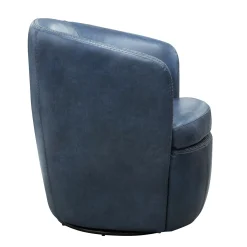 Barolo Leather Swivel Club Chair In Caramel