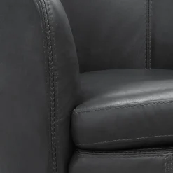 Barolo Leather Swivel Club Chair In Caramel