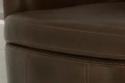 Barolo Leather Swivel Club Chair In Caramel