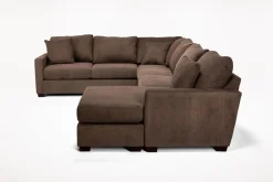 Barrett Tux Sofa Chaise Sectional In Fisk Smoke, Right Facing