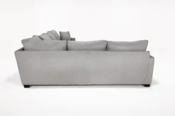Barrett Tux Sofa Chaise Sectional In Fisk Smoke, Right Facing