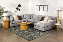 Barrett Tux Sofa Chaise Sectional In Fisk Smoke, Right Facing