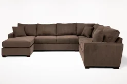 Barrett Tux Sofa Chaise Sectional In Fisk Smoke, Right Facing