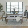 Barry Dining Table, 4 Chairs & Bench In Light Brown