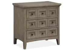 Bay Creek 3 Drawer Nightstand In Light Gray