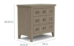 Bay Creek 3 Drawer Nightstand In Light Gray