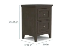 Bay Creek 3 Drawer Nightstand In Light Gray