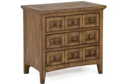 Bay Creek 3 Drawer Nightstand In Light Gray