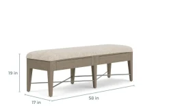 Bay Creek Bench W/ Storage In Light Gray