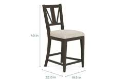 Bay Creek Counter Height Stool In Graphite, V-Back