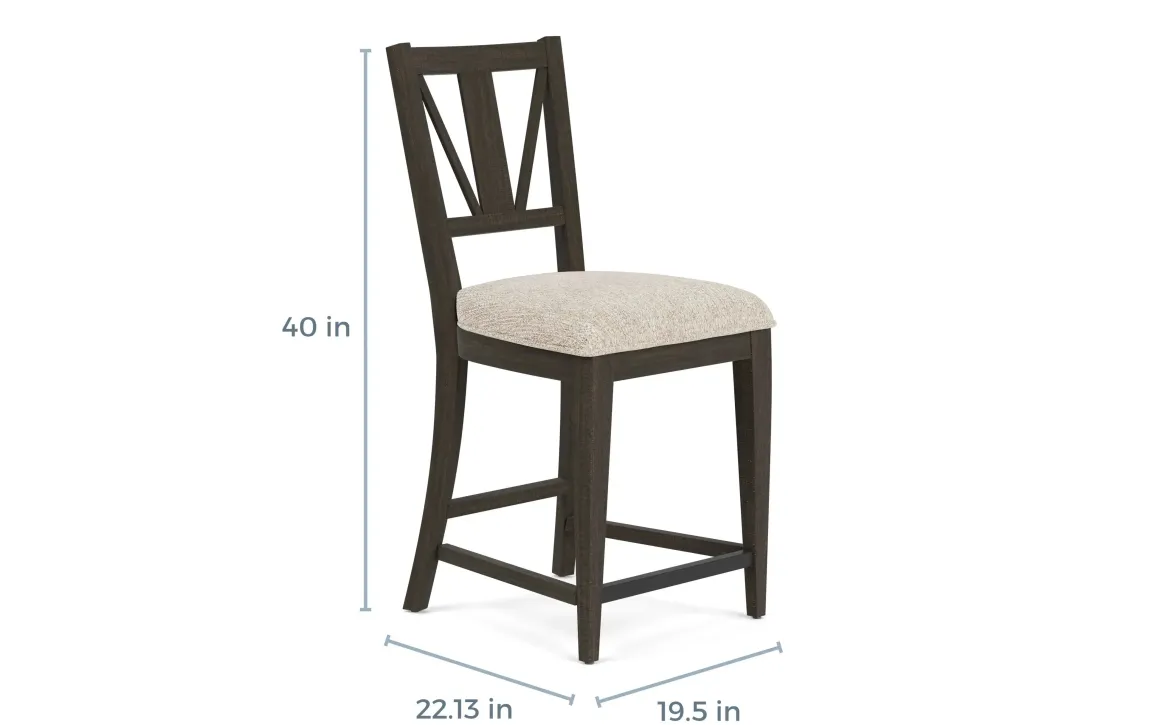 Bay Creek Counter Height Stool In Graphite, V-Back