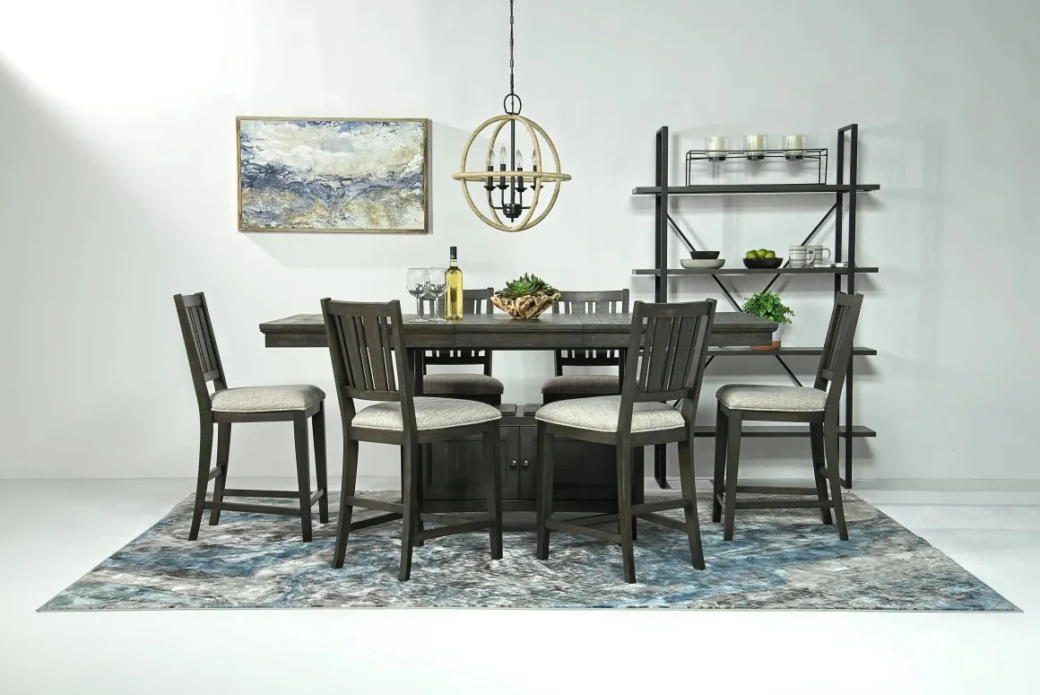 Bay Creek Counter Height Stool In Graphite, V-Back