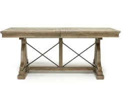 Bay Creek Extendable Dining Table & 4 Upholstered V-Back Chairs In Toasted Nutmeg