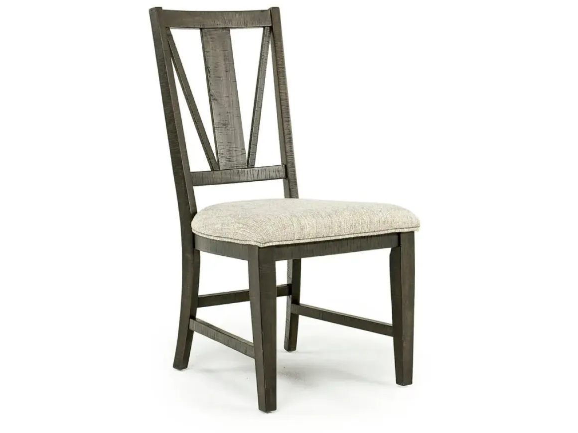 Bay Creek Extendable Dining Table & 4 Upholstered V-Back Chairs In Toasted Nutmeg