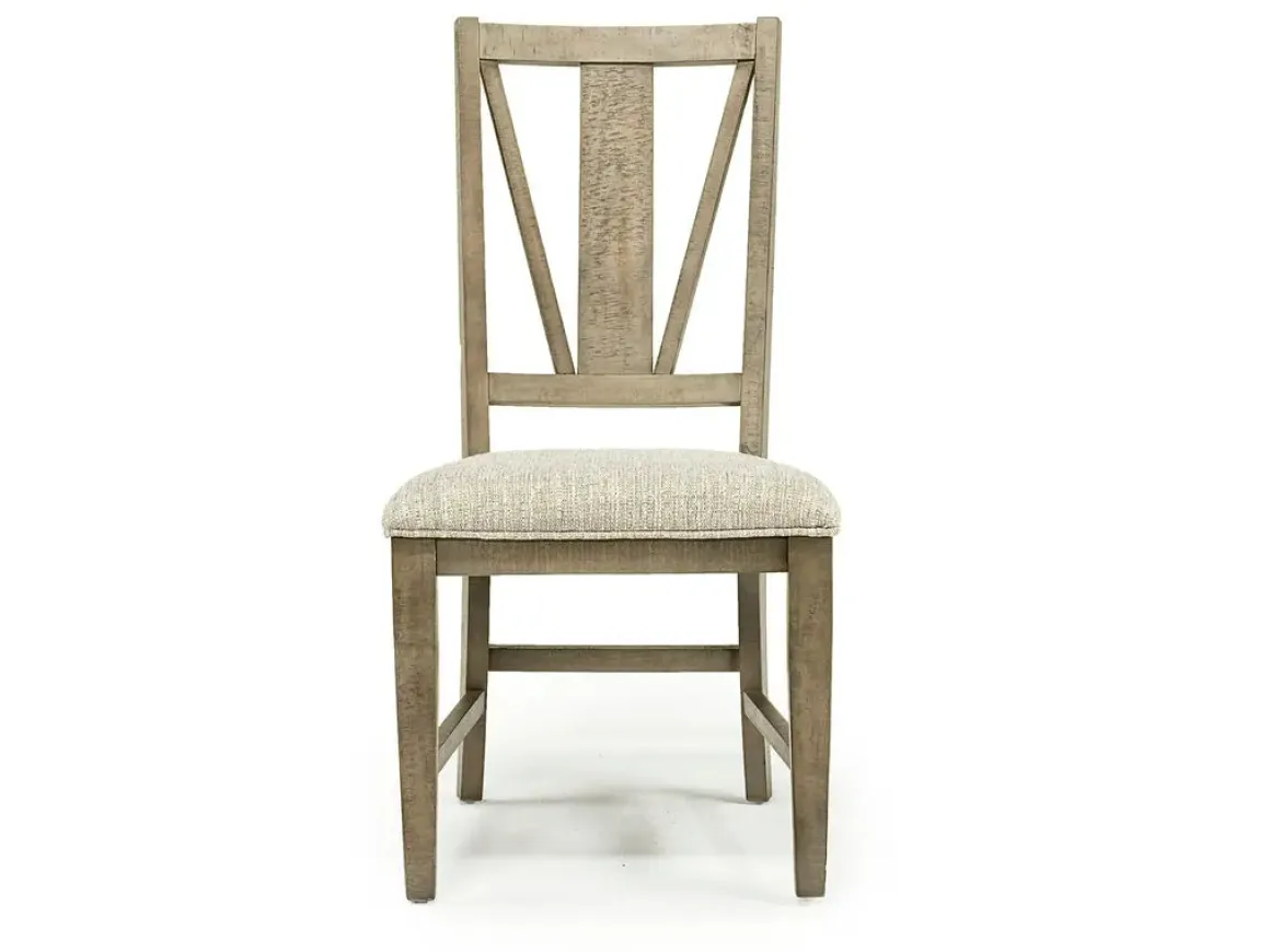 Bay Creek Extendable Dining Table & 4 Upholstered V-Back Chairs In Toasted Nutmeg