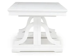 Bay Creek Extendable Dining Table & 4 Upholstered V-Back Chairs In Toasted Nutmeg