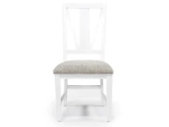 Bay Creek Extendable Dining Table & 4 Upholstered V-Back Chairs In Toasted Nutmeg