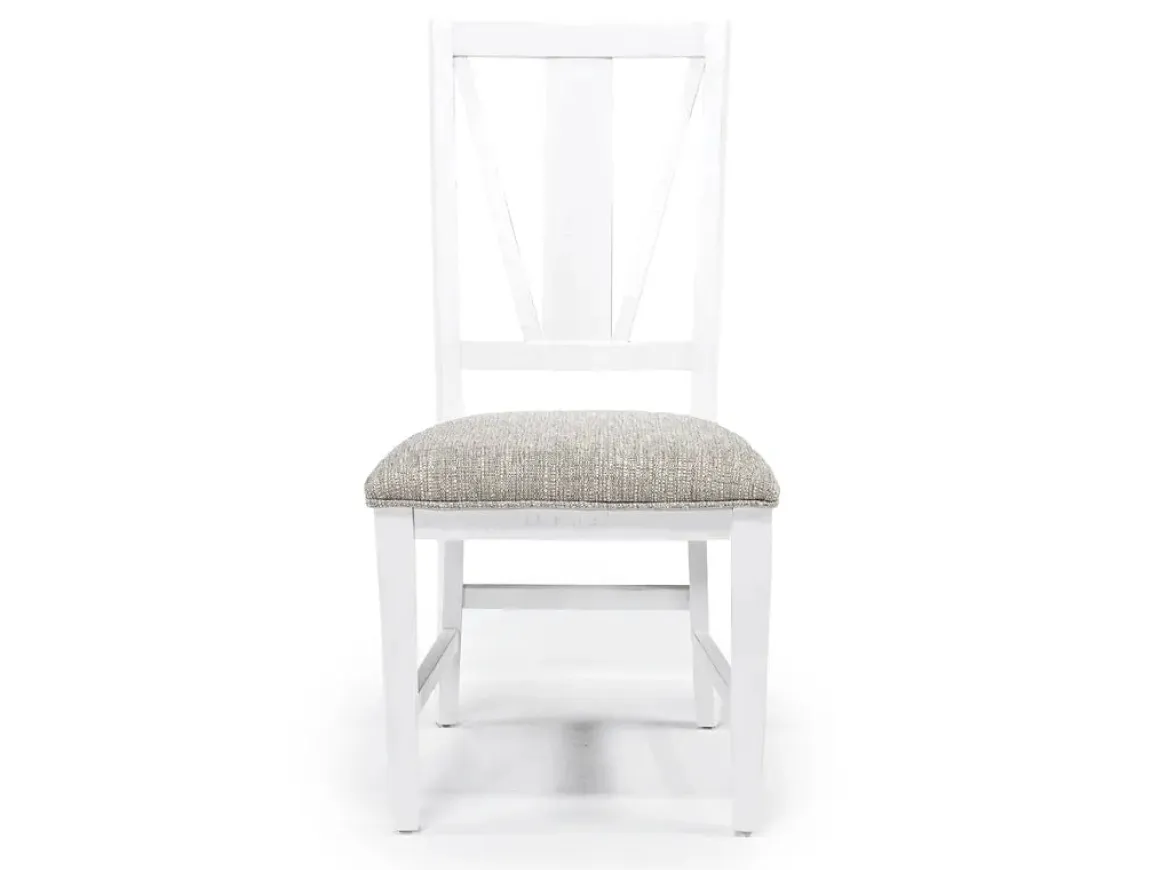 Bay Creek Extendable Dining Table & 4 Upholstered V-Back Chairs In Toasted Nutmeg