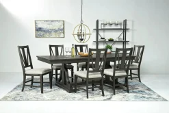 Bay Creek Extendable Dining Table & 6 V-Back Chairs In Toasted Nutmeg