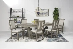 Bay Creek Extendable Dining Table & 6 V-Back Chairs In Toasted Nutmeg
