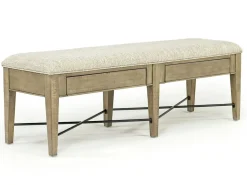 Bay Creek Extendable Dining Table, 4 V-Back Chairs & High Back Bench In Graphite