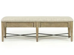 Bay Creek Extendable Dining Table, 4 V-Back Chairs & High Back Bench In Graphite