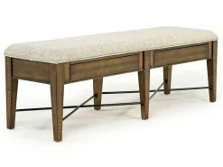 Bay Creek Extendable Dining Table, 4 V-Back Chairs & High Back Bench In Graphite