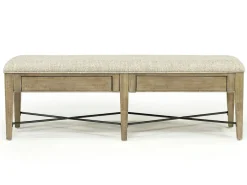 Bay Creek Extendable Dining Table, 4 V-Back Chairs & High Back Bench In Graphite