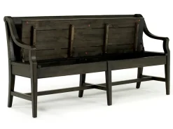 Bay Creek Extendable Dining Table, 4 V-Back Chairs & High Back Bench In Graphite