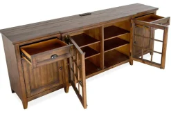 Bay Creek Media Console In Nutmeg W/ Usb Charger, 70 Inch