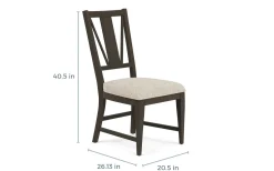 Bay Creek Side Chair In Light Gray, V-Back