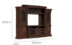 Bella 4 Piece Entertainment Center In Brown