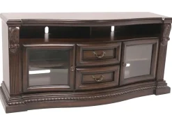 Bella Media Console In Brown, 67 Inch