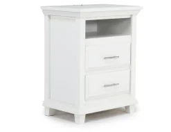 Bella Panel Bed, Dresser, Mirror & Nightstand In White, Twin