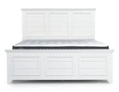 Bella Panel Bed, Dresser, Mirror & Nightstand In White, Twin