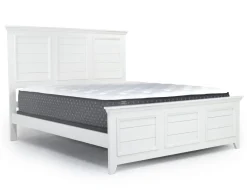 Bella Panel Bed, Dresser, Mirror & Nightstand In White, Twin