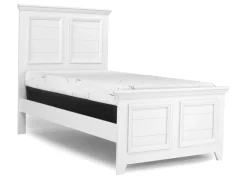 Bella Panel Bed, Dresser, Mirror & Nightstand In White, Twin
