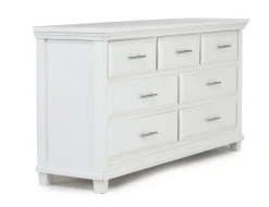 Bella Panel Bed, Dresser, Mirror & Nightstand In White, Twin