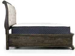 Bellamy Sleigh Bed W/ Storage In White, Queen