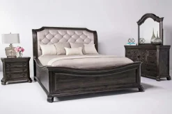 Bellamy Sleigh Bed W/ Storage In White, Queen