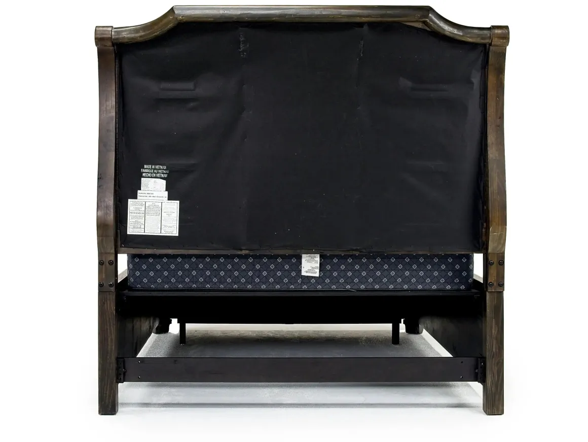 Bellamy Sleigh Bed W/ Storage In White, Queen