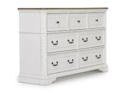 Bellevue Dresser In Antique White & Walnut